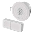 Sonerie fără fir încastrată 230V + 1xCR2032 albă