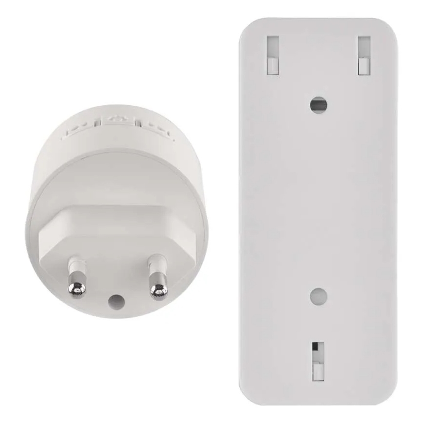 Sonerie fără fir pentru priză 230 V + 1x CR2032, albă