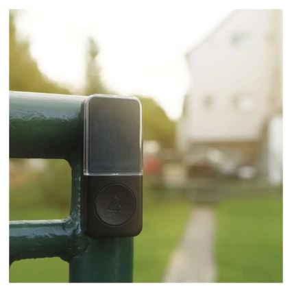 Sonerie fără fir pentru priză 230 V, cu 1 baterie CR2032 inclusă, neagră