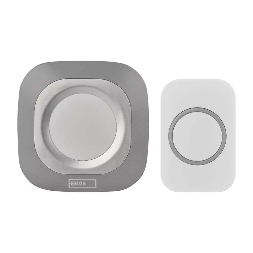 Sonerie fără fir pentru priză 230V + 1xCR2032 IP44 gri