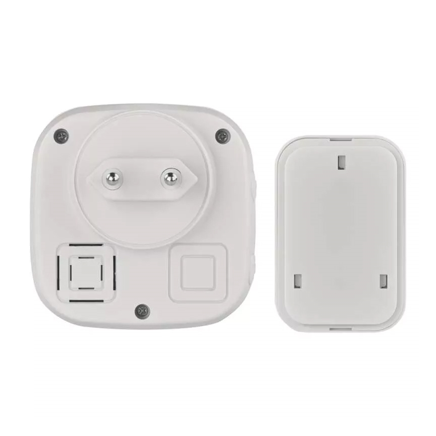 Sonerie fără fir pentru priză 230V + 1xCR2032 IP44 gri