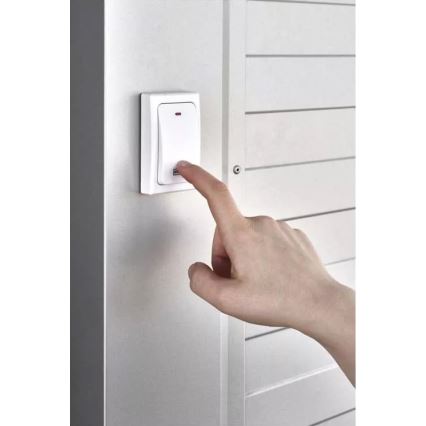 Sonerie fără fir pentru priză 230V IP44 albă