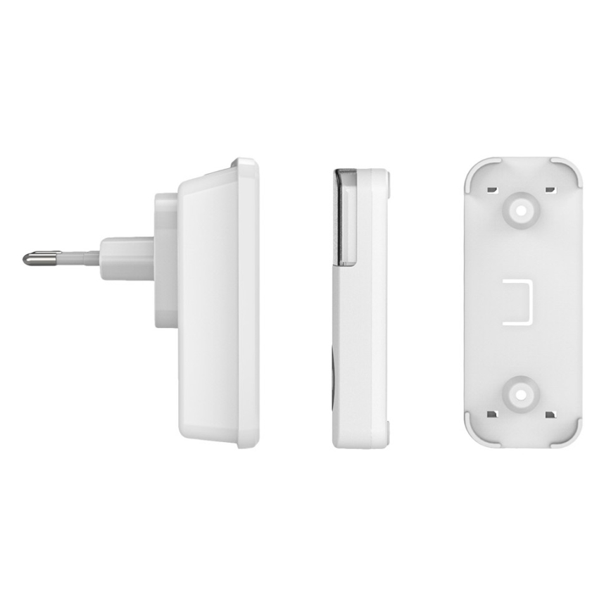 Sonerie fără fir pentru priză 230V IP56 albă