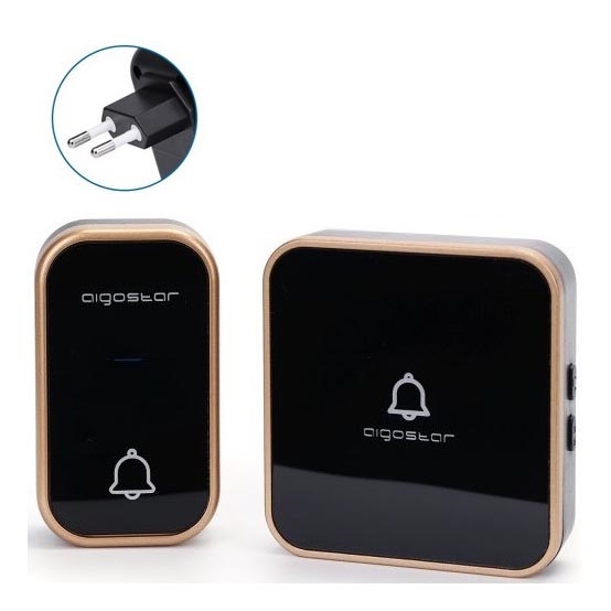 Sonerie fără fir pentru priză 230V neagră Aigostar