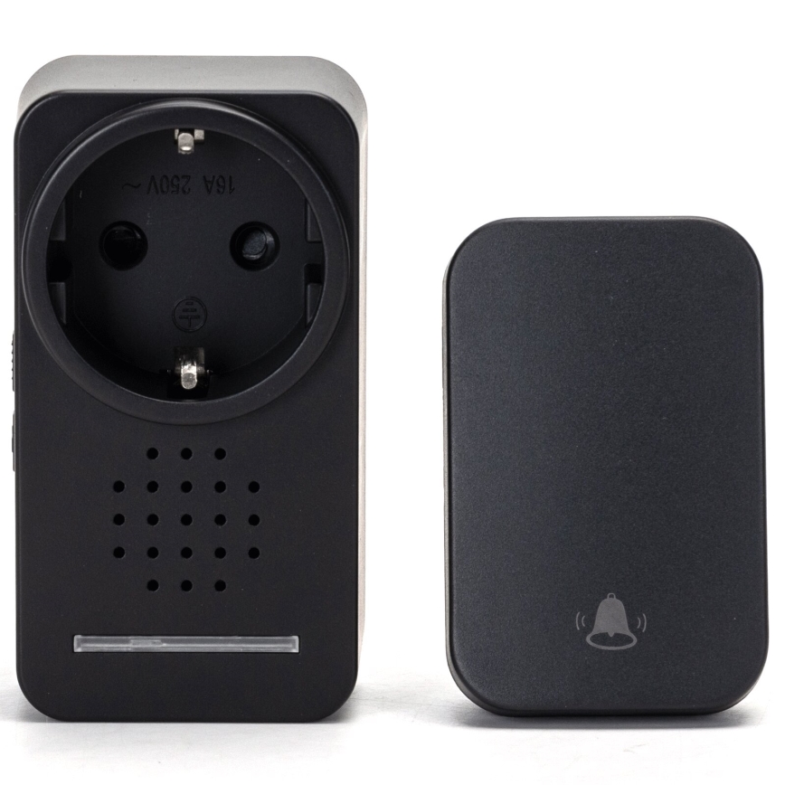 Sonerie fără fir pentru priză Aigostar 1Z 3680W/230V IPX4 negru