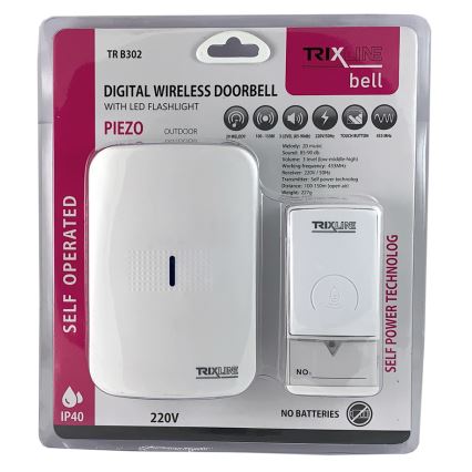 Sonerie fără fir pentru priză PIEZO BELL 230V + 1x23A IP40 alb