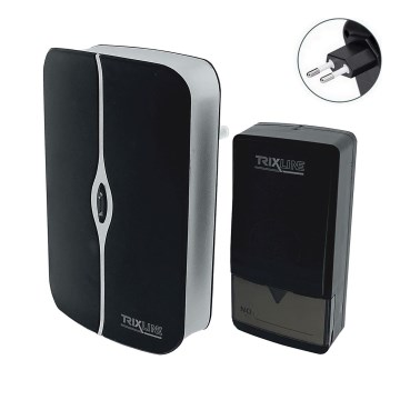Sonerie fără fir pentru priză PIEZO BELL 230V + 1x23A IP40 negru