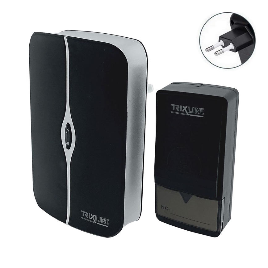 Sonerie fără fir pentru priză PIEZO BELL 230V + 1x23A IP40 negru