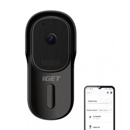 Sonerie video cu senzor de mișcare FHD 1080p 5200 mAh IP65 Wi-Fi negru