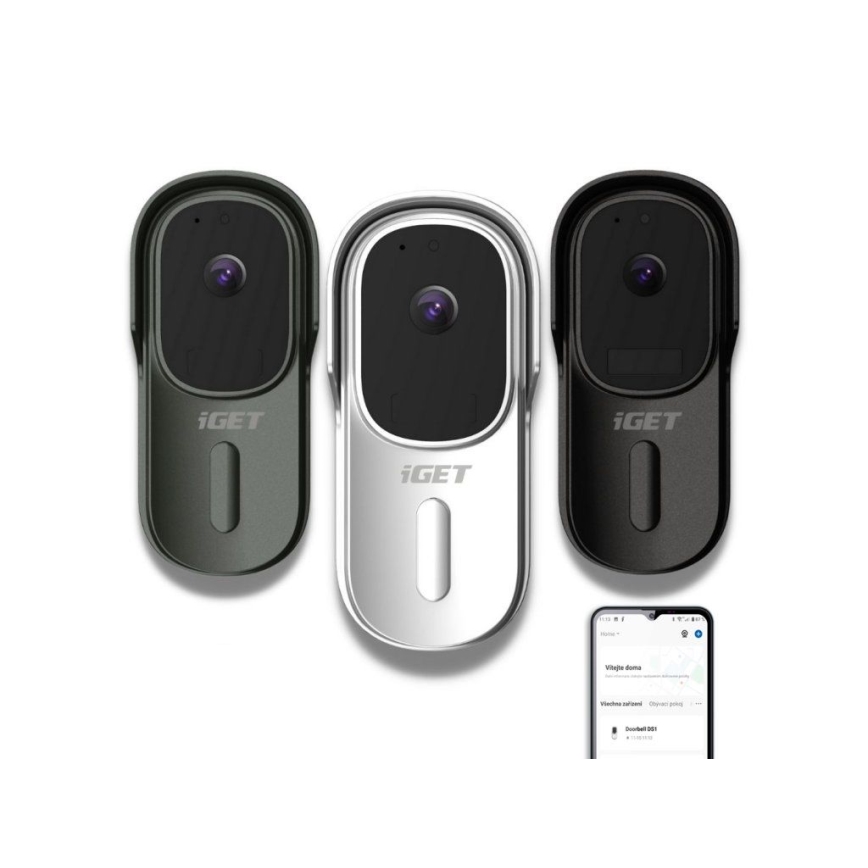 Sonerie video cu senzor de mișcare FHD 1080p 5200 mAh IP65 Wi-Fi negru