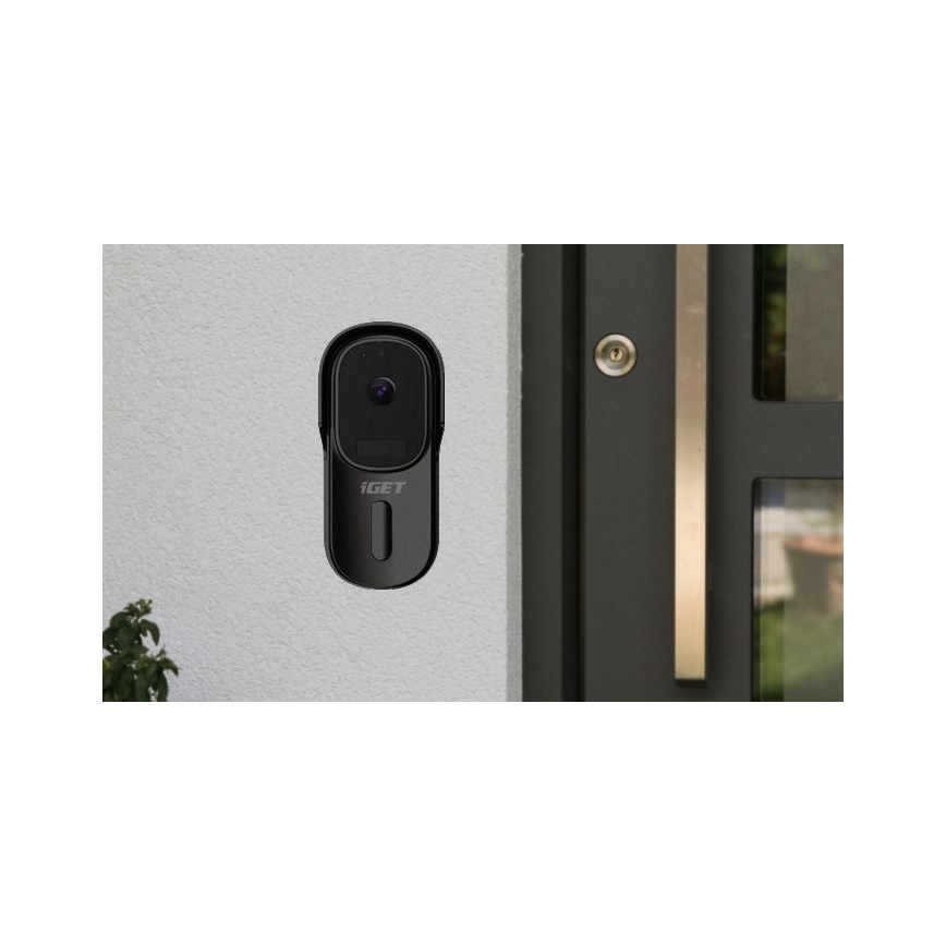 Sonerie video cu senzor de mișcare FHD 1080p IP65 Wi-Fi negru + difuzor