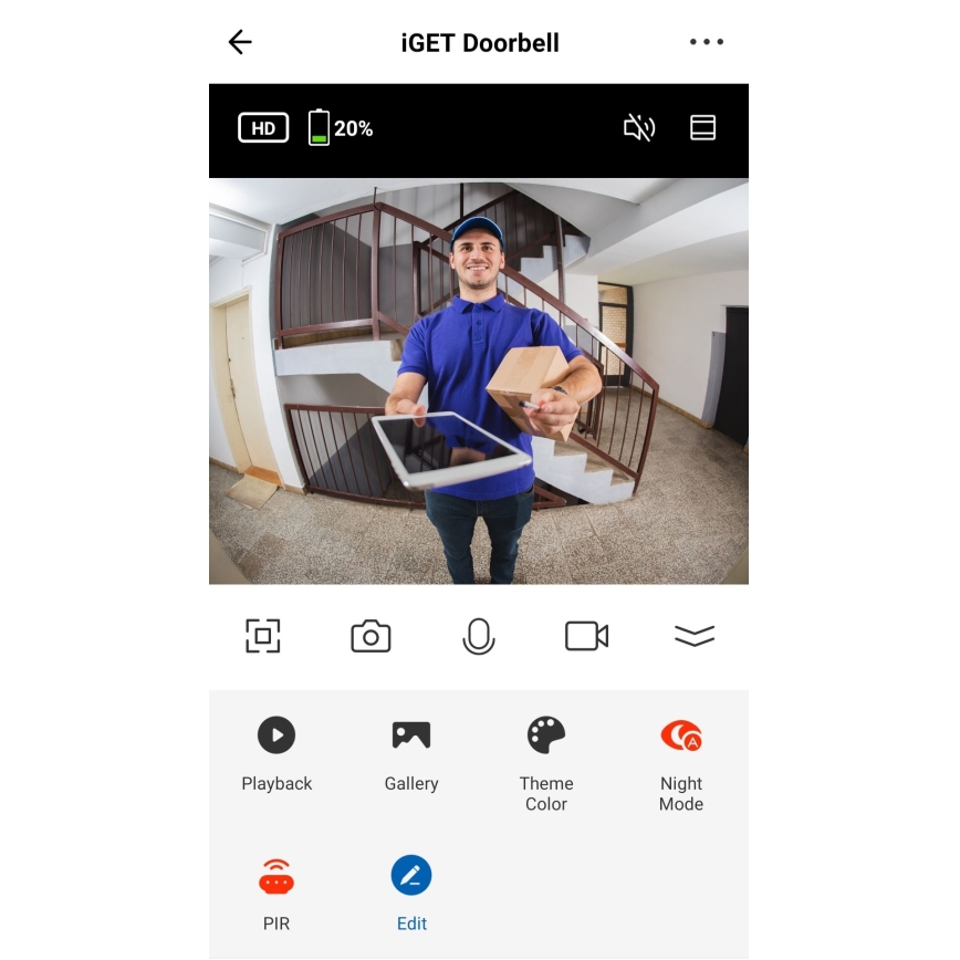 Sonerie video cu senzor de mișcare FHD 1080p IP65 Wi-Fi negru + difuzor