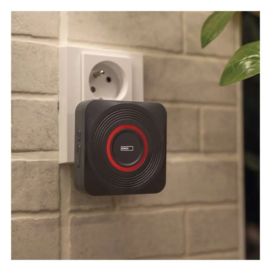 Sonerie wireless de priză GoSmart 230V + 1xCR2032, gri, Wi-Fi