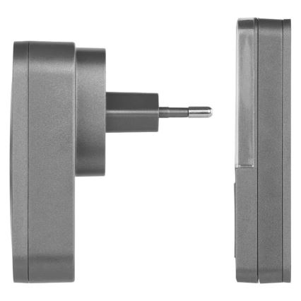 Sonerie wireless de priză GoSmart 230V + 1xCR2032, gri, Wi-Fi