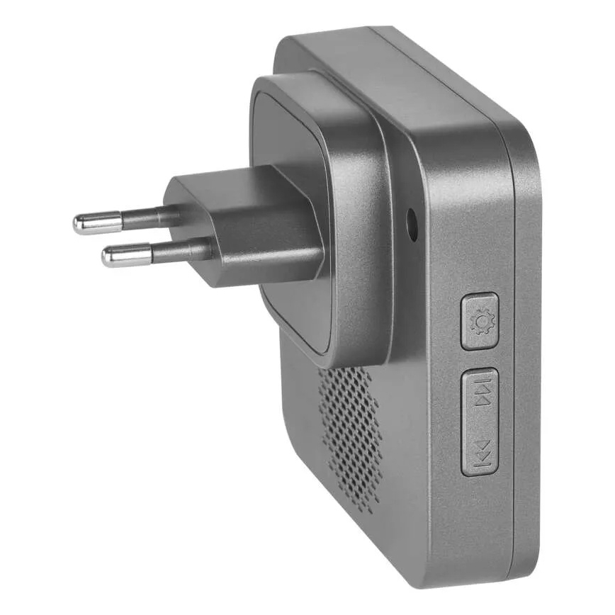 Sonerie wireless de priză GoSmart 230V + 1xCR2032, gri, Wi-Fi