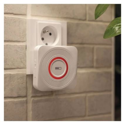 Sonerie wireless pentru priză GoSmart 230V + 1xCR2032 alb Wi-Fi
