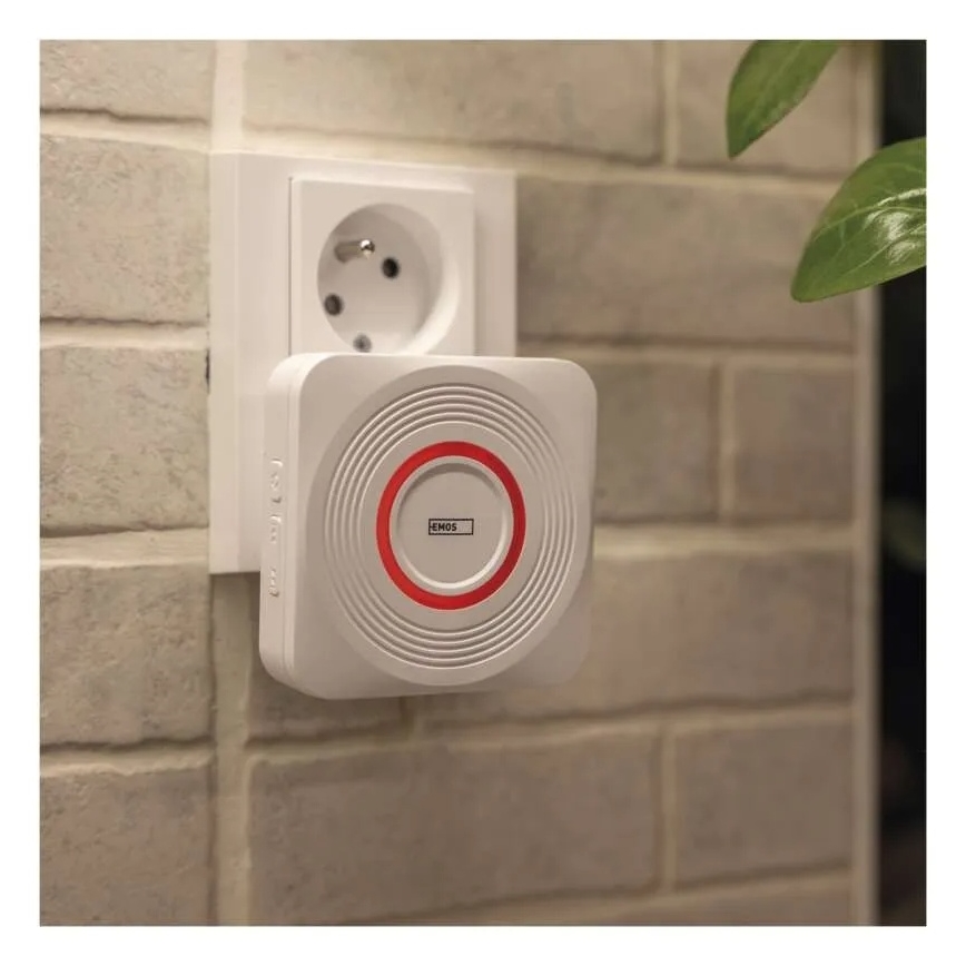 Sonerie wireless pentru priză GoSmart 230V + 1xCR2032 alb Wi-Fi