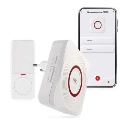 Sonerie wireless pentru priză GoSmart 230V + 1xCR2032 alb Wi-Fi