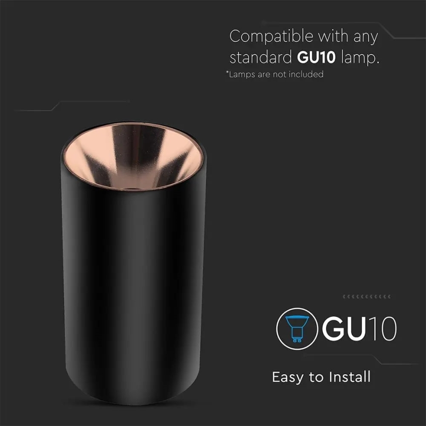 Spot 1xGU10/35W/230V negru/roz-auriu
