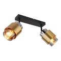 Spot 2xE27/40W/230V negru/alamă Globo