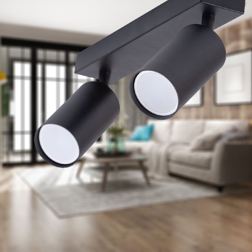 Spot 2xGU10/35W/230V negru