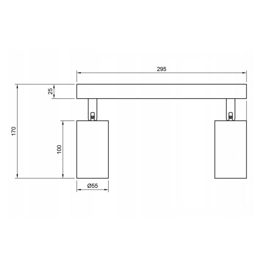 Spot 2xGU10/35W/230V negru