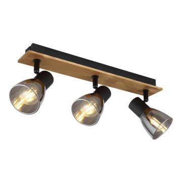 Spot 3xE14/40W/230V negru/lemn Globo