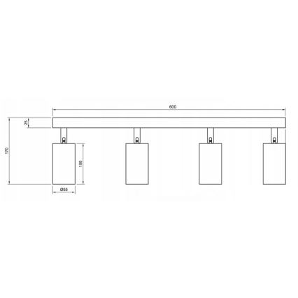 Spot 4xGU10/35W/230V alb