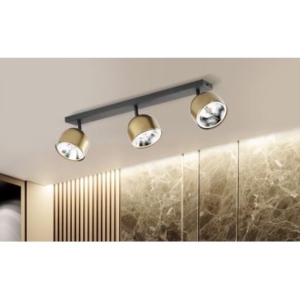 Spot ALTEA 3xAR111 GU10/50W/230V auriu/negru