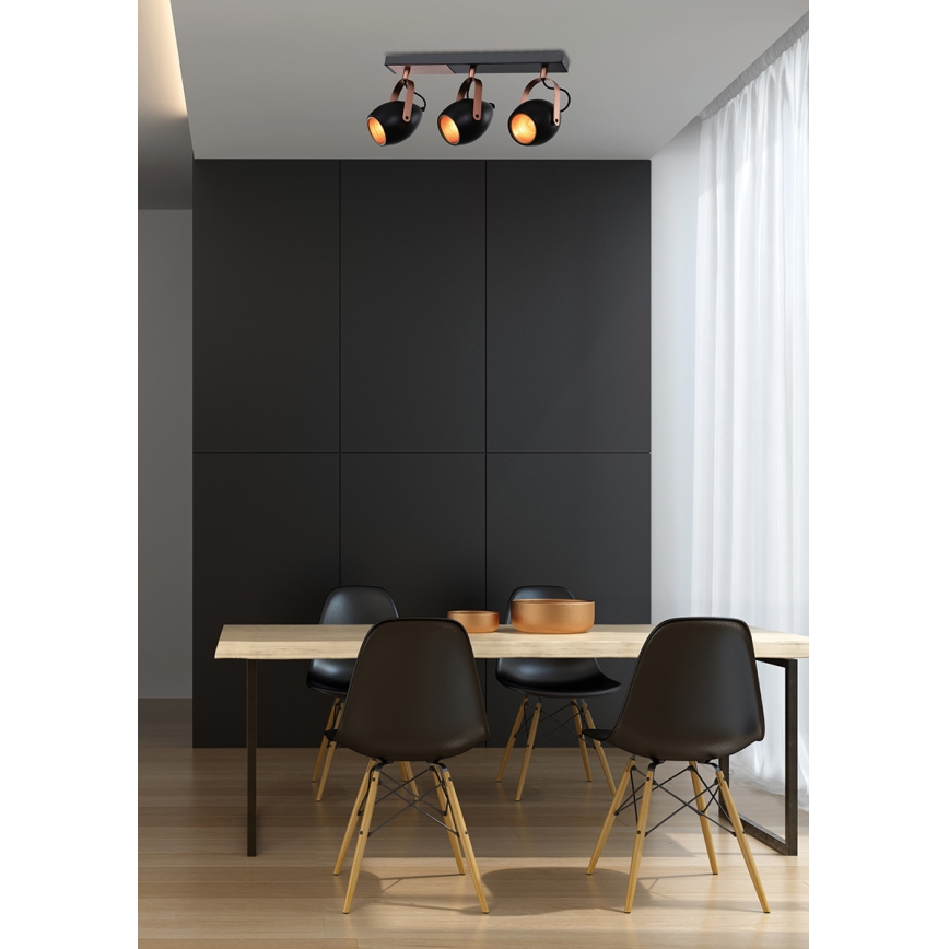 Spot ANICA 3xE14/40W/230V negru/cupru