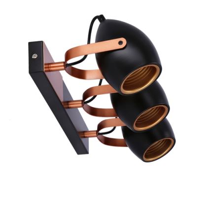 Spot ANICA 3xE14/40W/230V negru/cupru