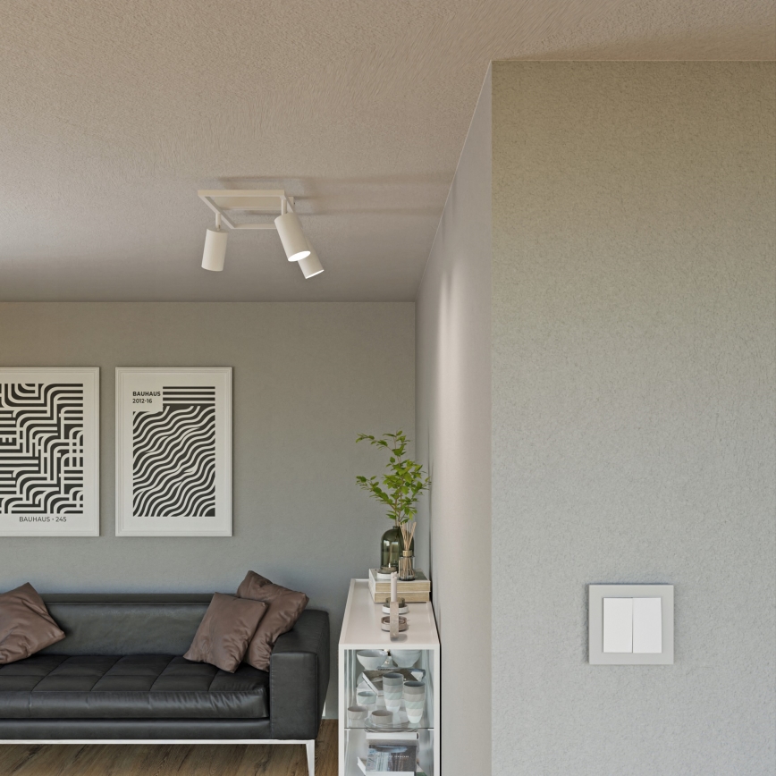 Spot aplicat 3x GU10, 30W, 230V, alb