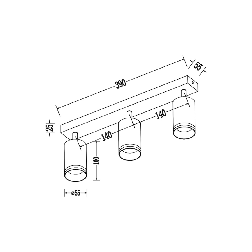 Spot aplicat PIPE 3xGU10/10W/230V, alb