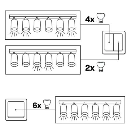 Spot BAMBOO 6xGU10/10W/230V negru