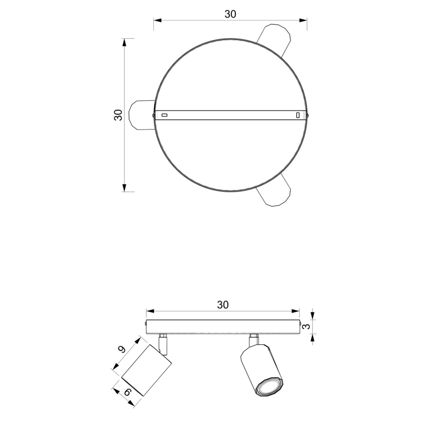Spot BELLO 2xGU10/8W/230V negru