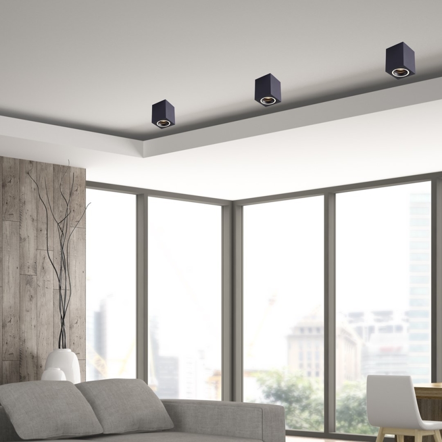 Spot BIMA 1xGU10/25W/230V pătrat negru