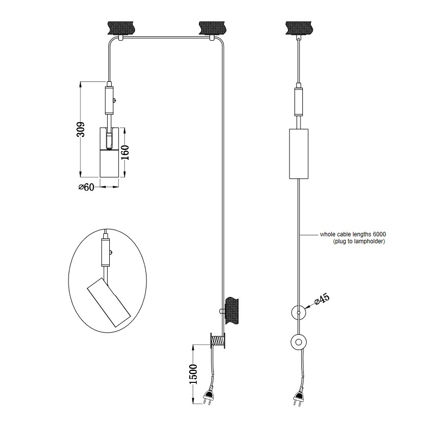 Spot CARLA 1xGU10/35W/230V Trio