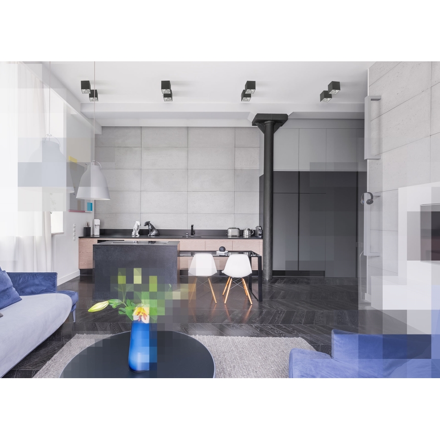 Spot CHLOE 1xGU10/50W/230V negru dreptunghiular