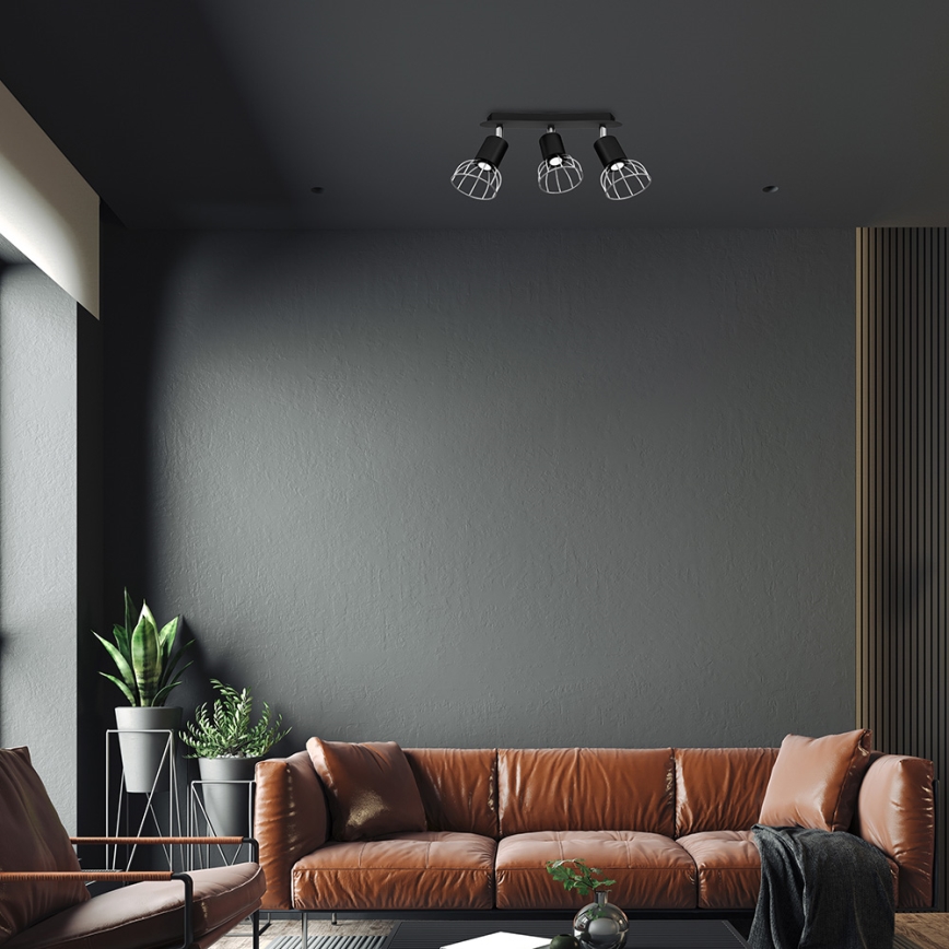 Spot DANTE 3xGU10/25W/230V negru/crom lucios