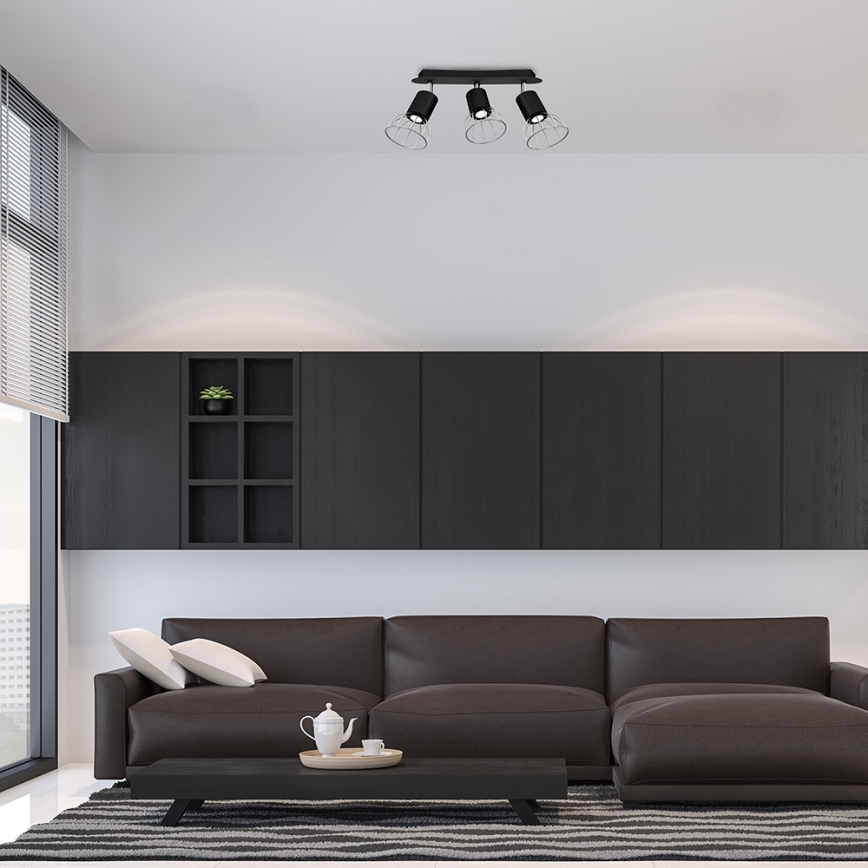 Spot DANTE 3xGU10/25W/230V negru/crom lucios