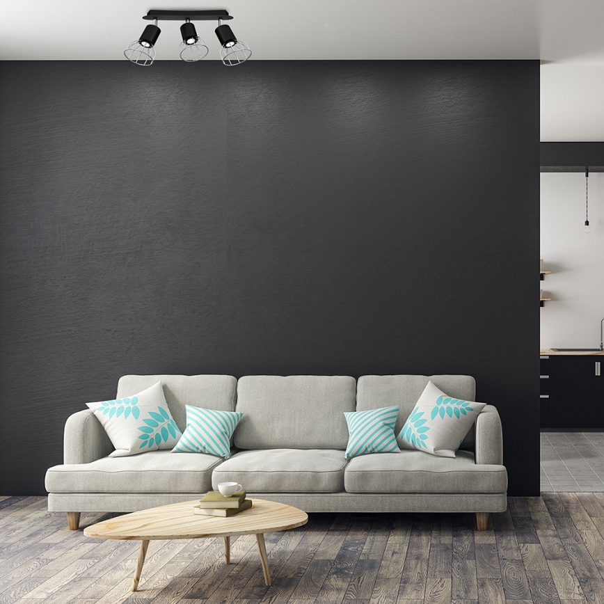 Spot DANTE 3xGU10/25W/230V negru/crom lucios