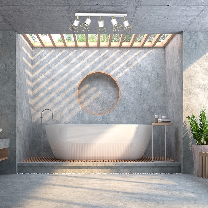 Spot DANTE 5xGU10/25W/230V alb/auriu