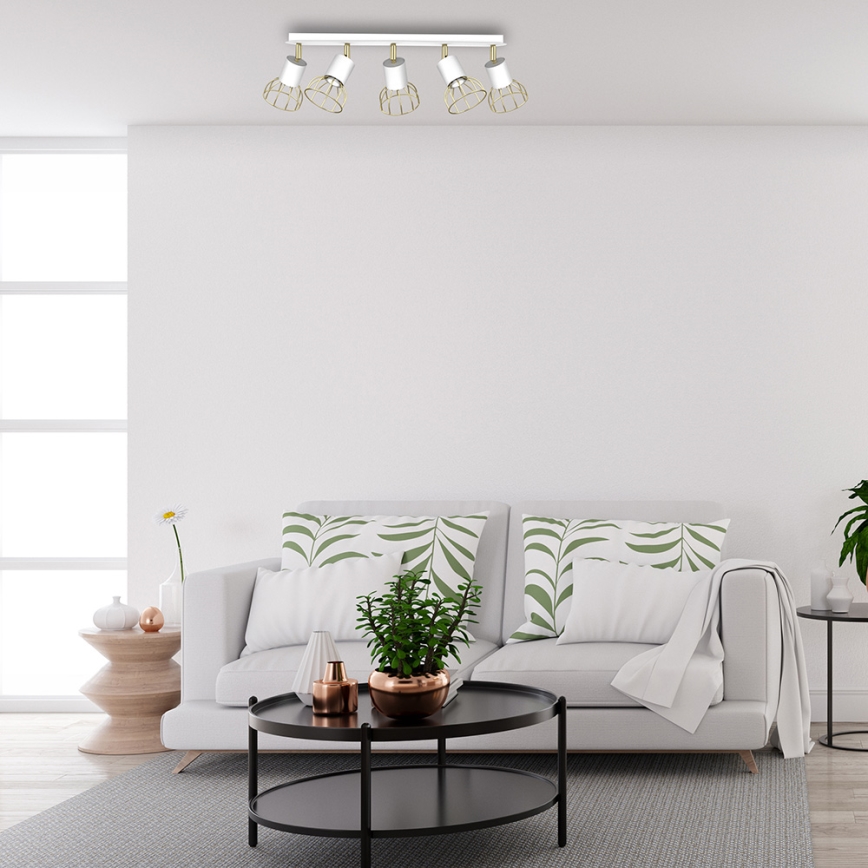 Spot DANTE 5xGU10/25W/230V alb/auriu