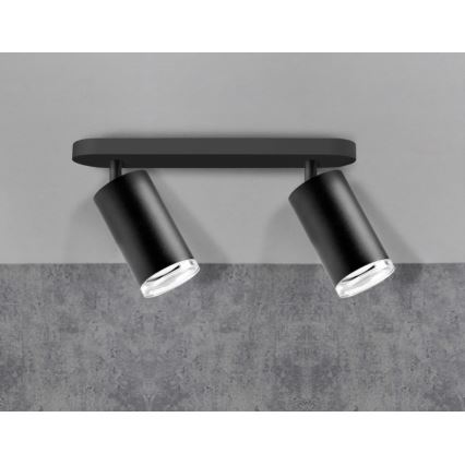 Spot LED RGBW dimmabil pentru baie TURYN 2xGU10/4,8W/230V 3000K IP44 negru + telecomandă