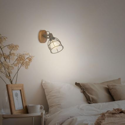 Spot de perete Briloner 2670-014 RETRO 1xE14/25W/230V maro