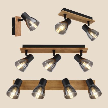 Spot de perete 2xE14/40W/230V negru/lemn Globo