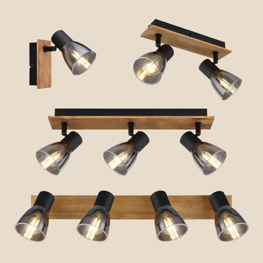 Spot de perete 2xE14/40W/230V negru/lemn Globo