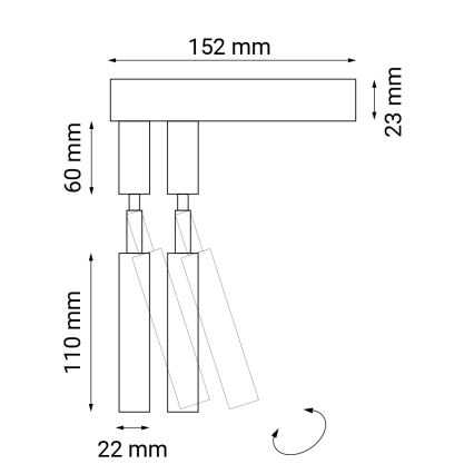 Spot de perete 2xG9/10W/230V negru Shilo