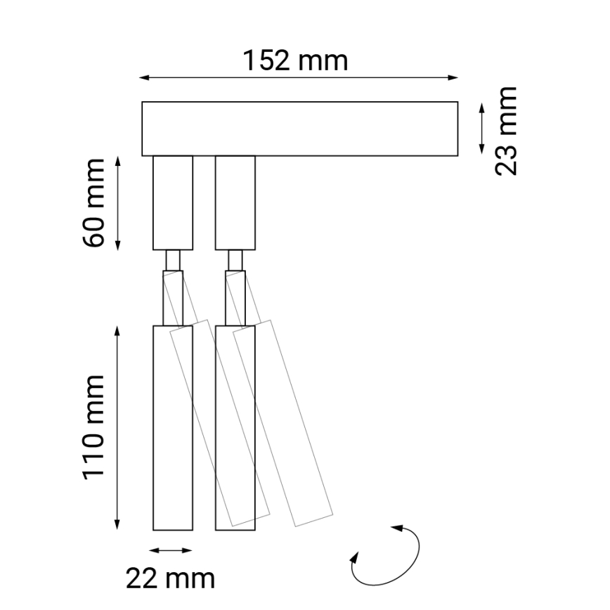 Spot de perete 2xG9/10W/230V negru Shilo