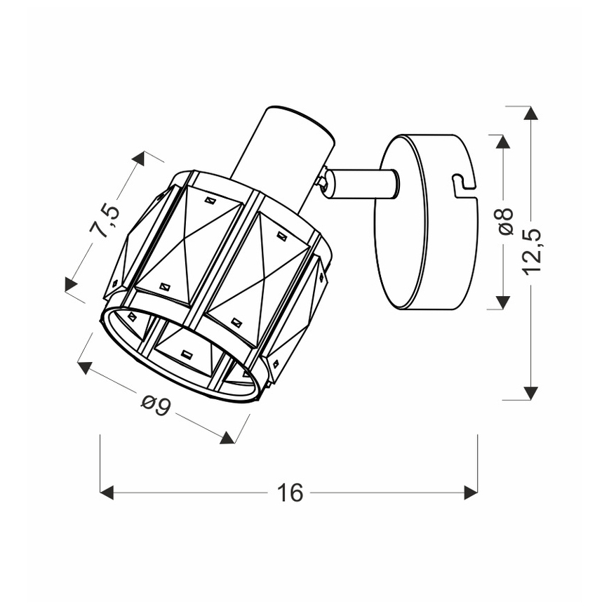 Spot de perete DUBAI 1xE14/40W/230V negru/auriu